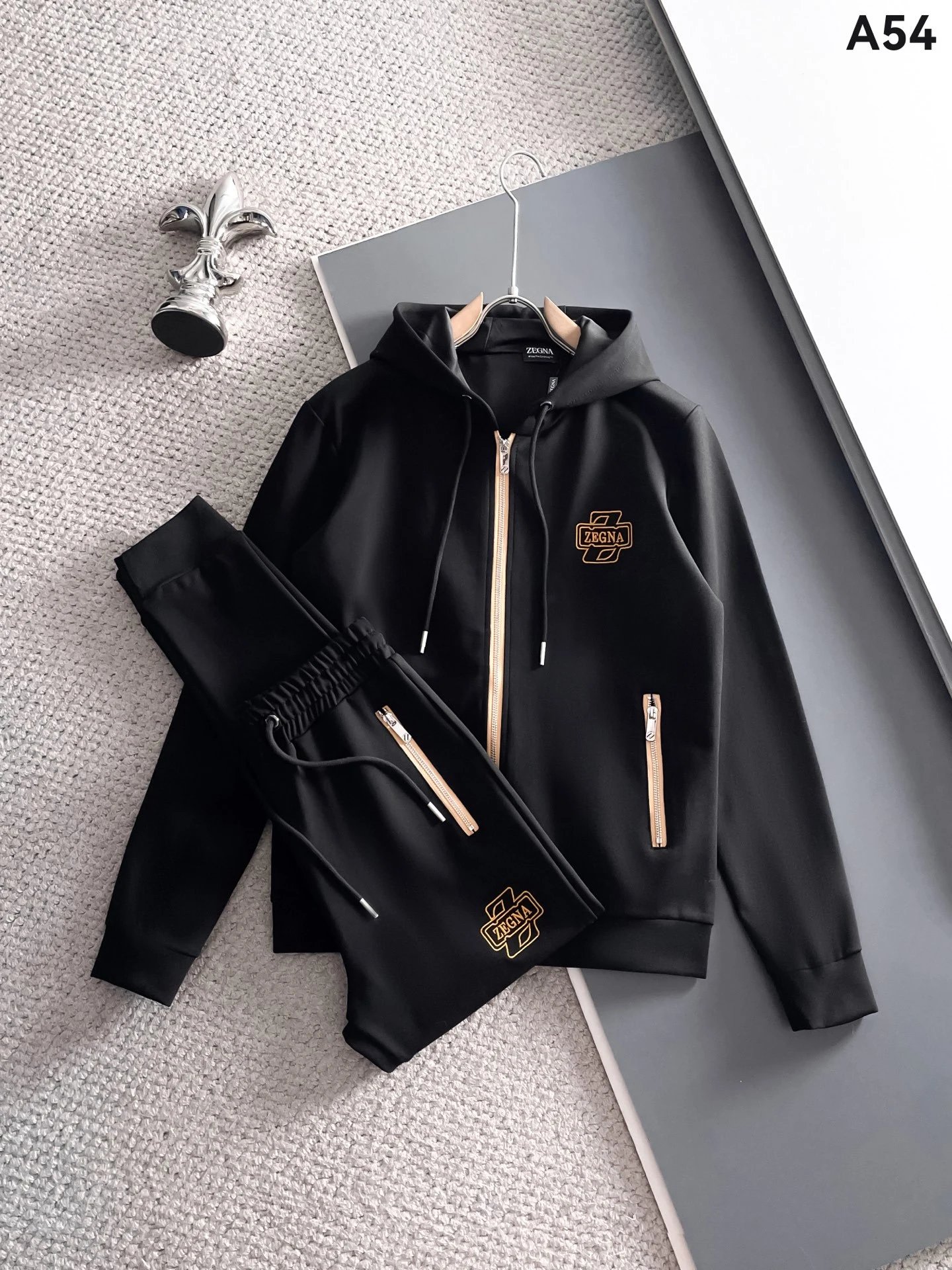 Dolce & Gabbana Tracksuits Zip-up track jacket and jogger set — Black A54