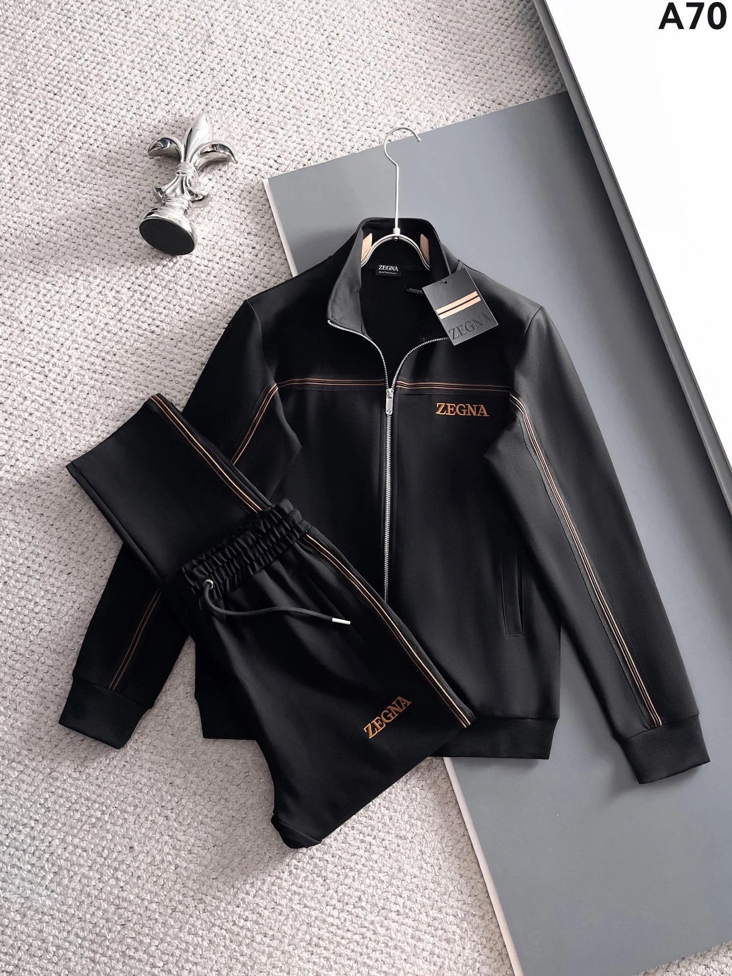 Dolce & Gabbana Tracksuits Zip-up track jacket and jogger set — Black A70