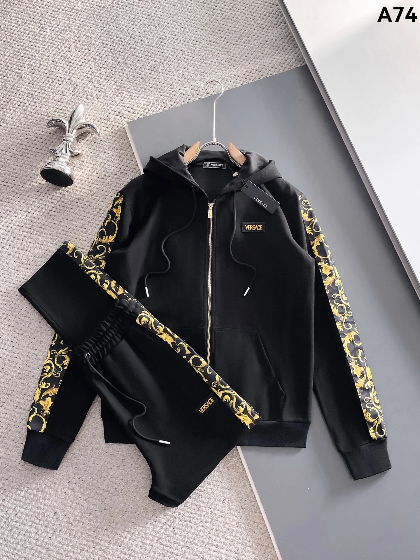 Dolce & Gabbana Tracksuits Zip-up track jacket and jogger set — Black A 74