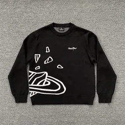 thumbnail for 提花刺绣美式街头男女休闲圆领毛衣WhatsApp+86 13580993111