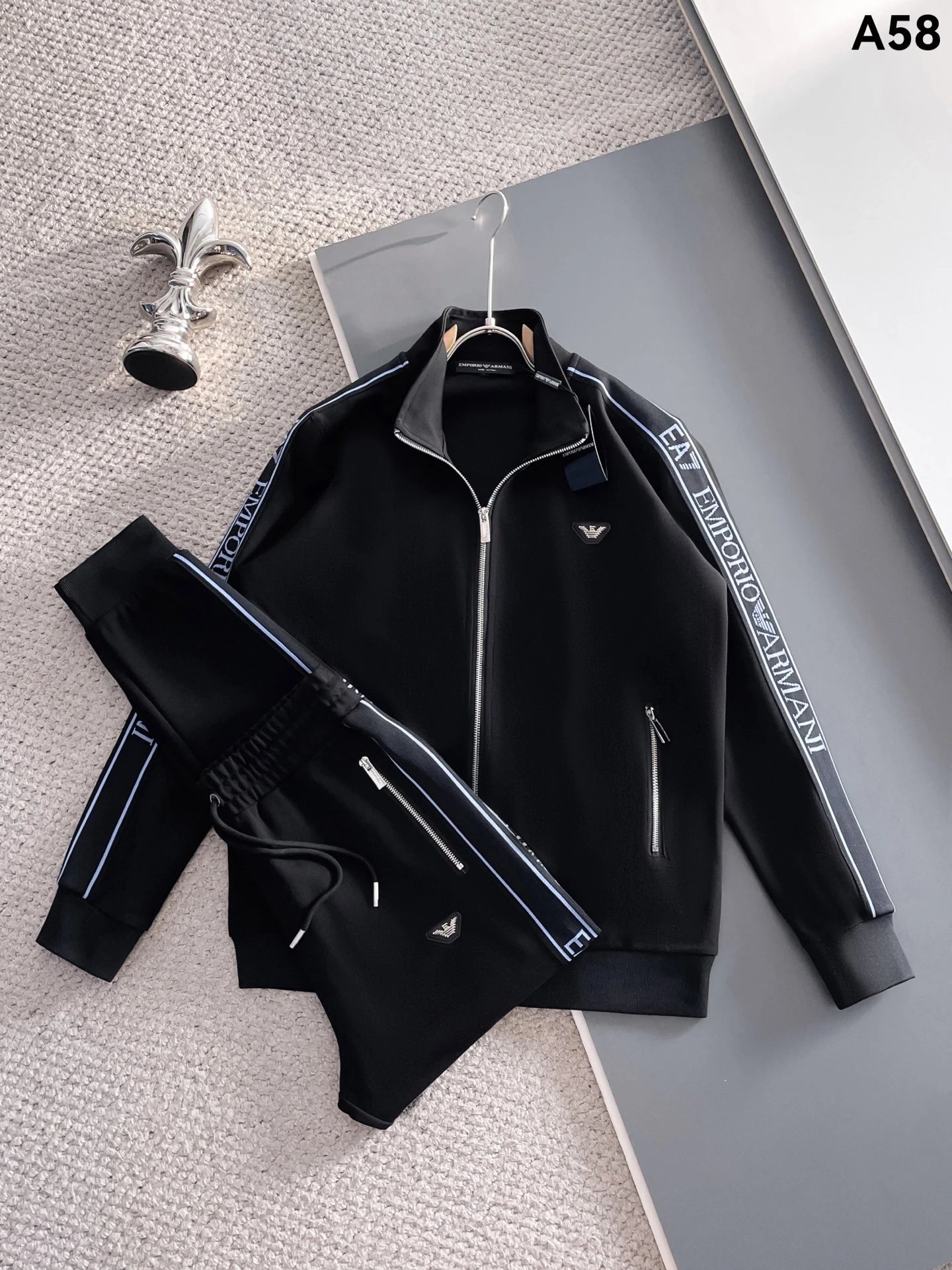 Dolce & Gabbana Tracksuits Zip-up track jacket and jogger set — Black A58