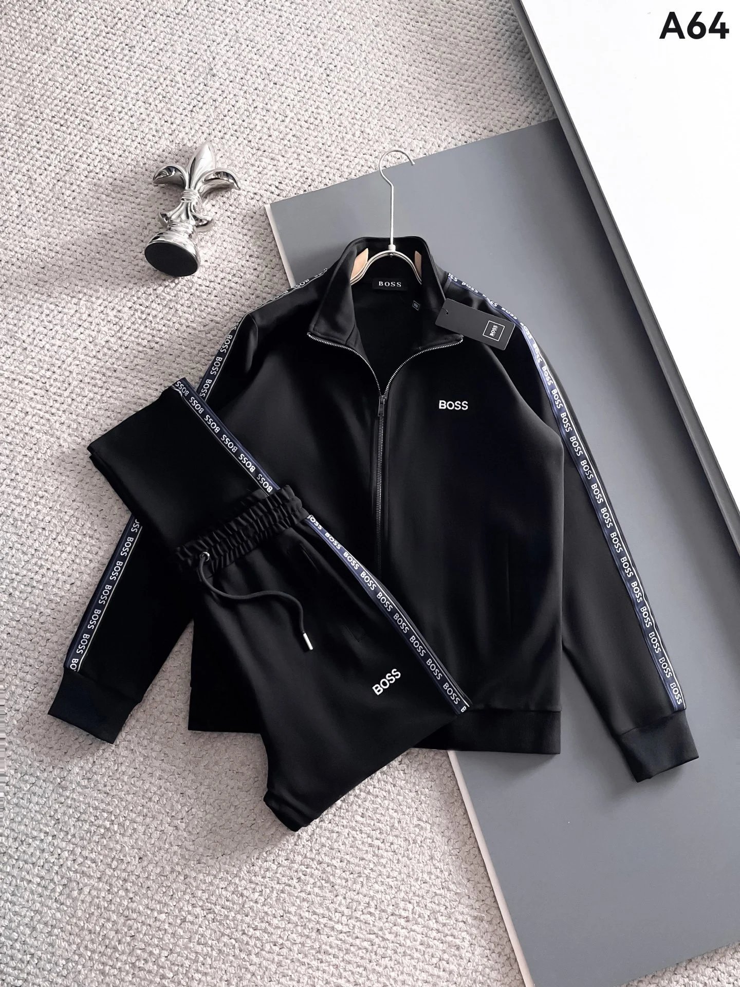 Dolce & Gabbana Tracksuits Zip-up track jacket and jogger set — Black A64