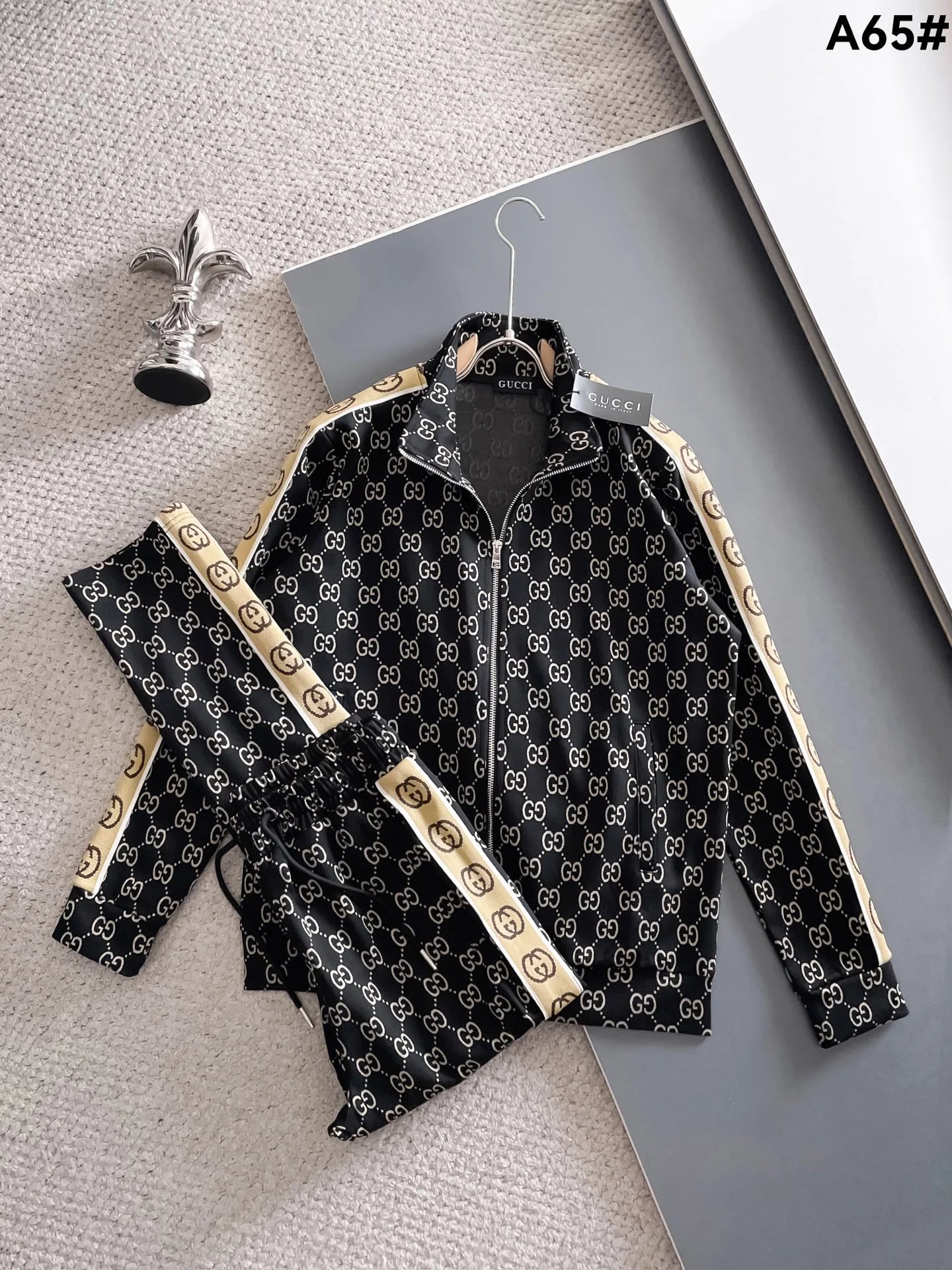 Dolce & Gabbana Tracksuits Zip-up track jacket and jogger set — Black A65