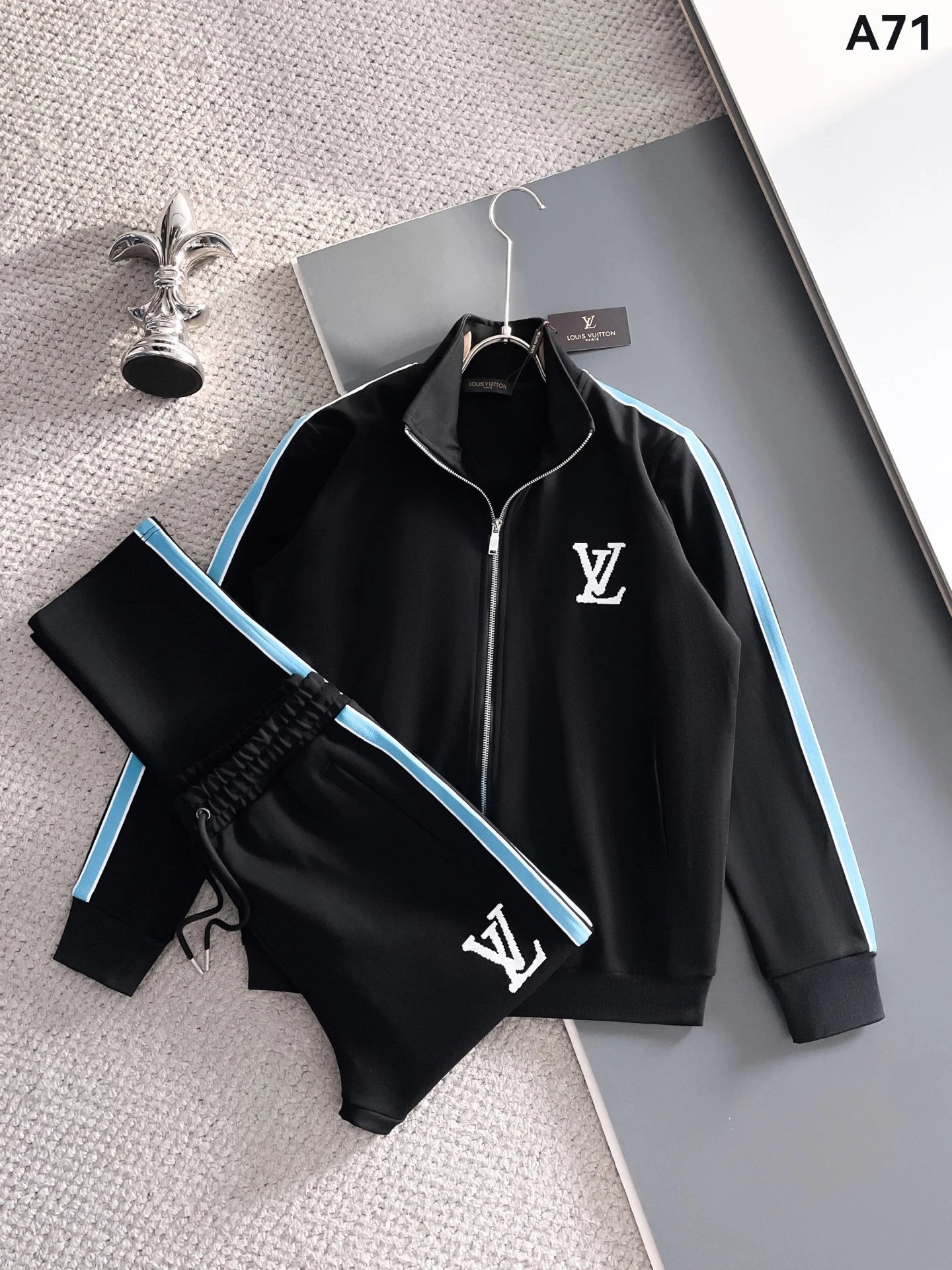 Dolce & Gabbana Tracksuits Zip-up track jacket and jogger set — Black A 71