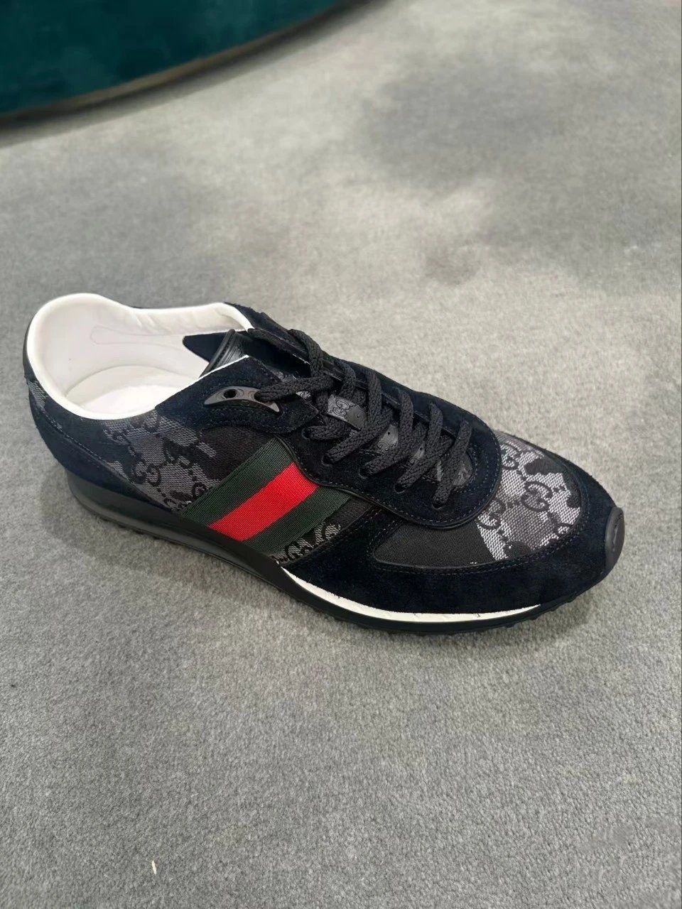 Gucci Rhyton GG Print Black Suede Sneakers - 3