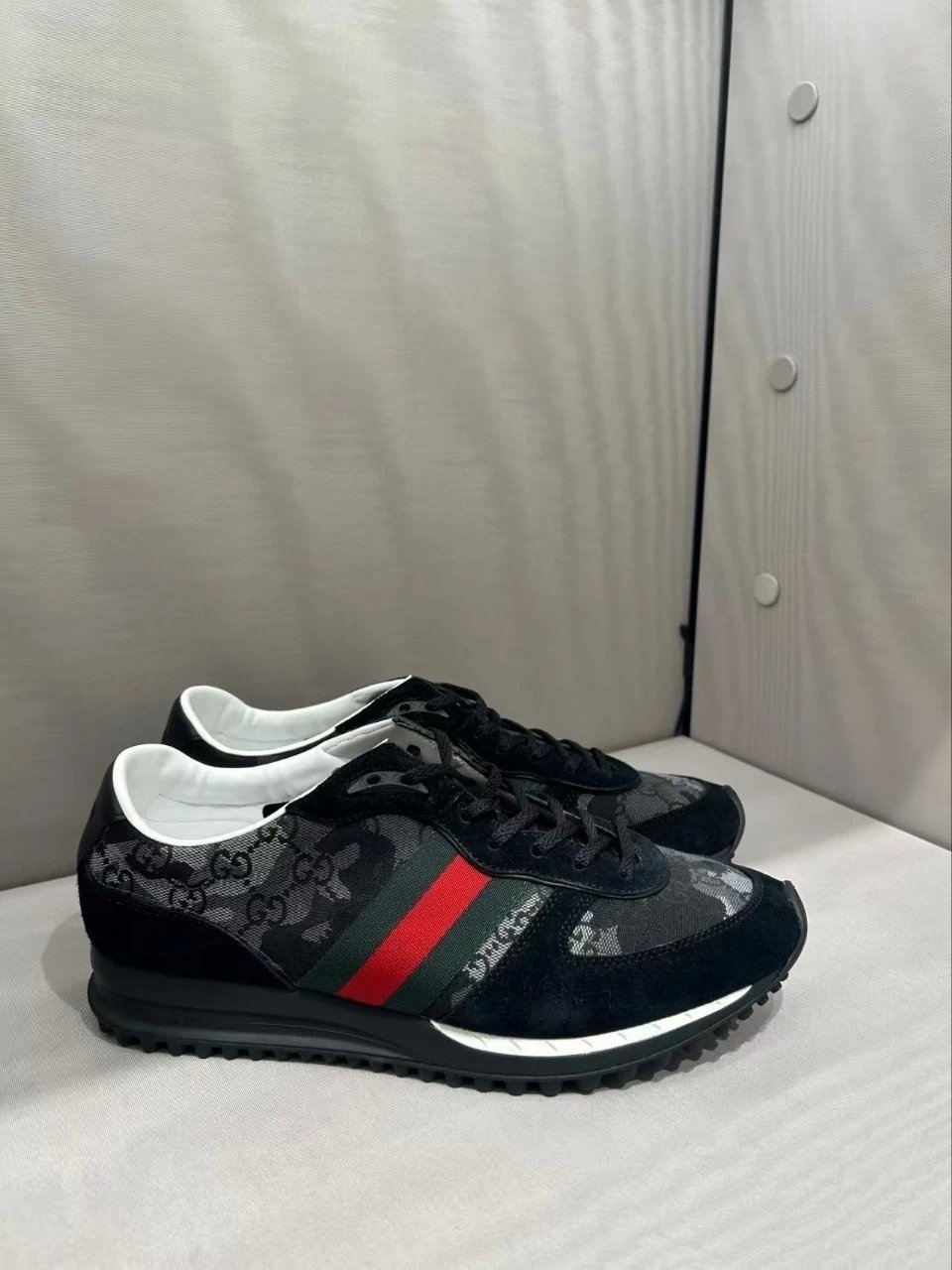 Gucci Rhyton GG Print Black Suede Sneakers - 2