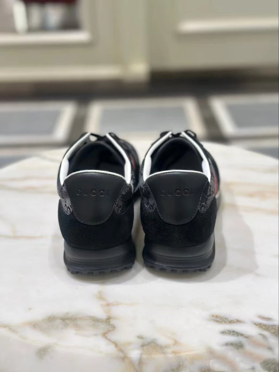 Gucci Rhyton GG Print Black Suede Sneakers - 5