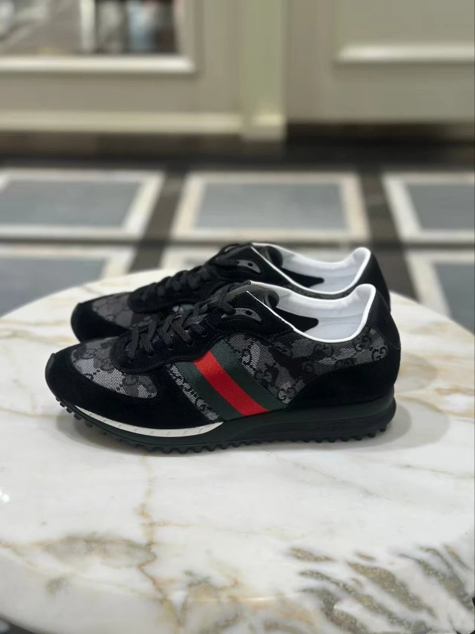Gucci Rhyton GG Print Black Suede Sneakers - 4