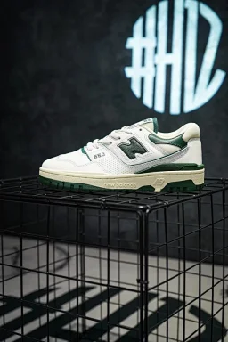 thumbnail for N375340 【Corporate grade Aime Leon Dore x NB 550】Upper made of full grain leather overlays and mesh insole N logo retro treatment Its tongue has Aime Leon Dore's logo with rubber outsole and original