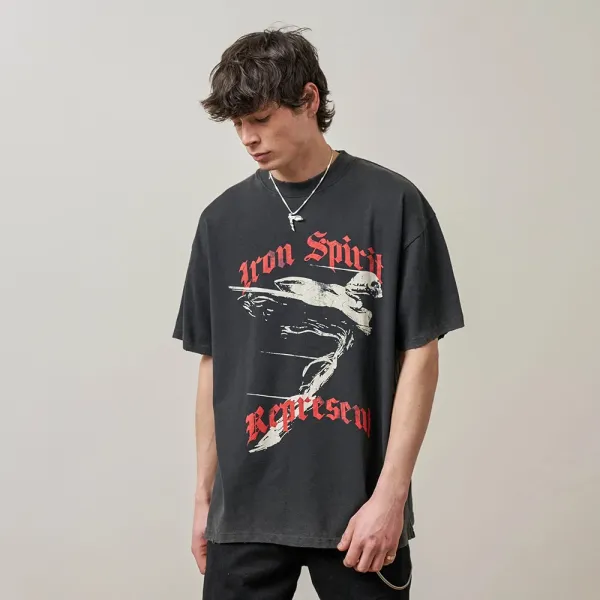 Represent Iron Spirit Black Oversized T-Shirt - 11