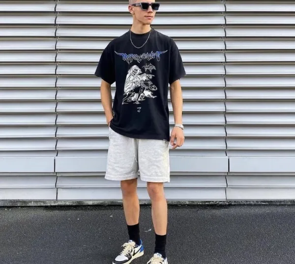 Design Graphic Print Distressed Black T-Shirt - 13