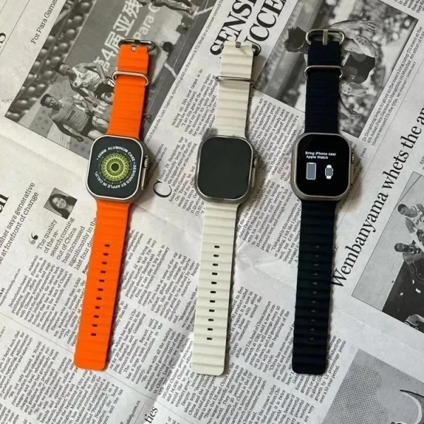 Apple Watch Ultra 2 White Titanium with Rainbow Abstract Face Smartwatch - 9