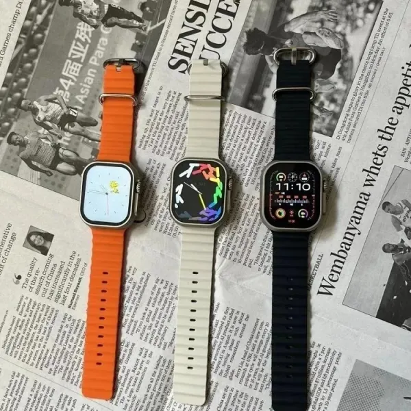 Apple Watch Ultra 2 White Titanium with Rainbow Abstract Face Smartwatch - 8