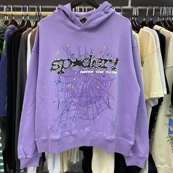 Spider Web Graphic Hoodie Black - 17