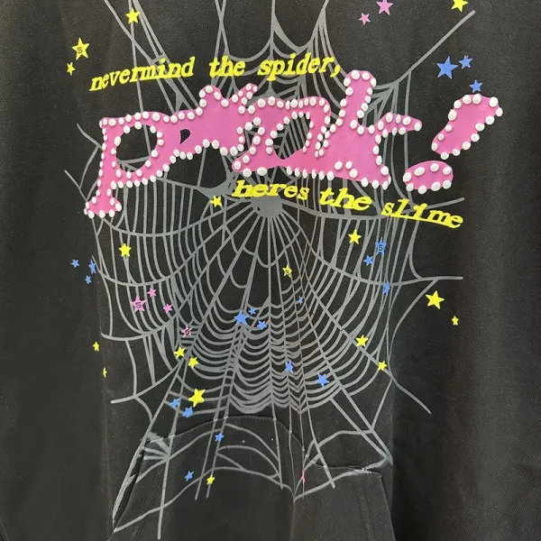 Spider Web Graphic Hoodie Black - 36