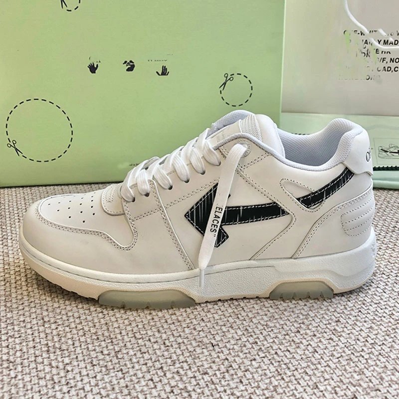 Off-White Diagonal Arrow Low Top Red and White Sneakers - 12