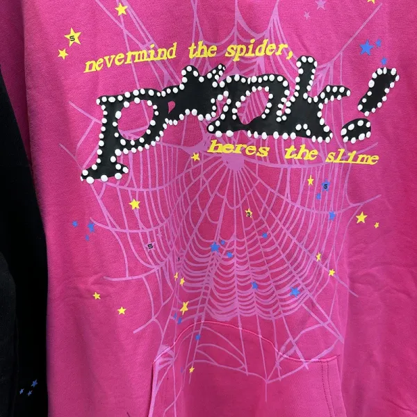 Spider Web Graphic Hoodie Black - 37