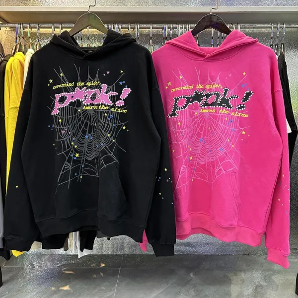 Spider Web Graphic Hoodie Black - 29