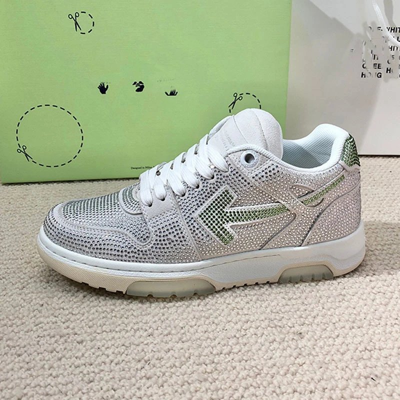 Off-White Diagonal Arrow Low Top Red and White Sneakers - 14
