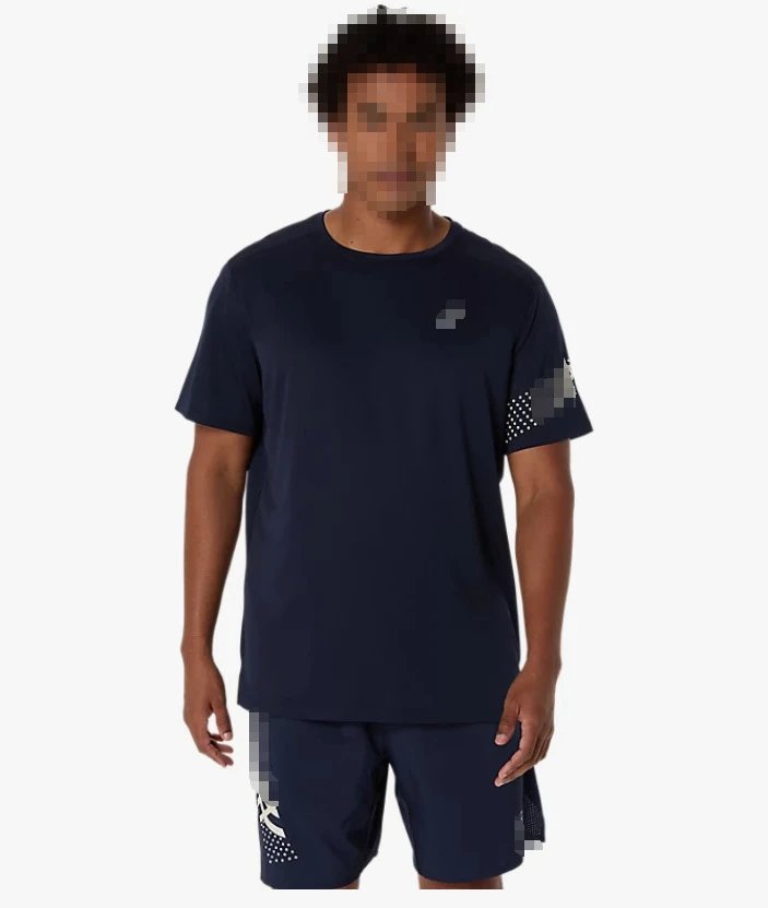 Navy blue short sleeved shirt