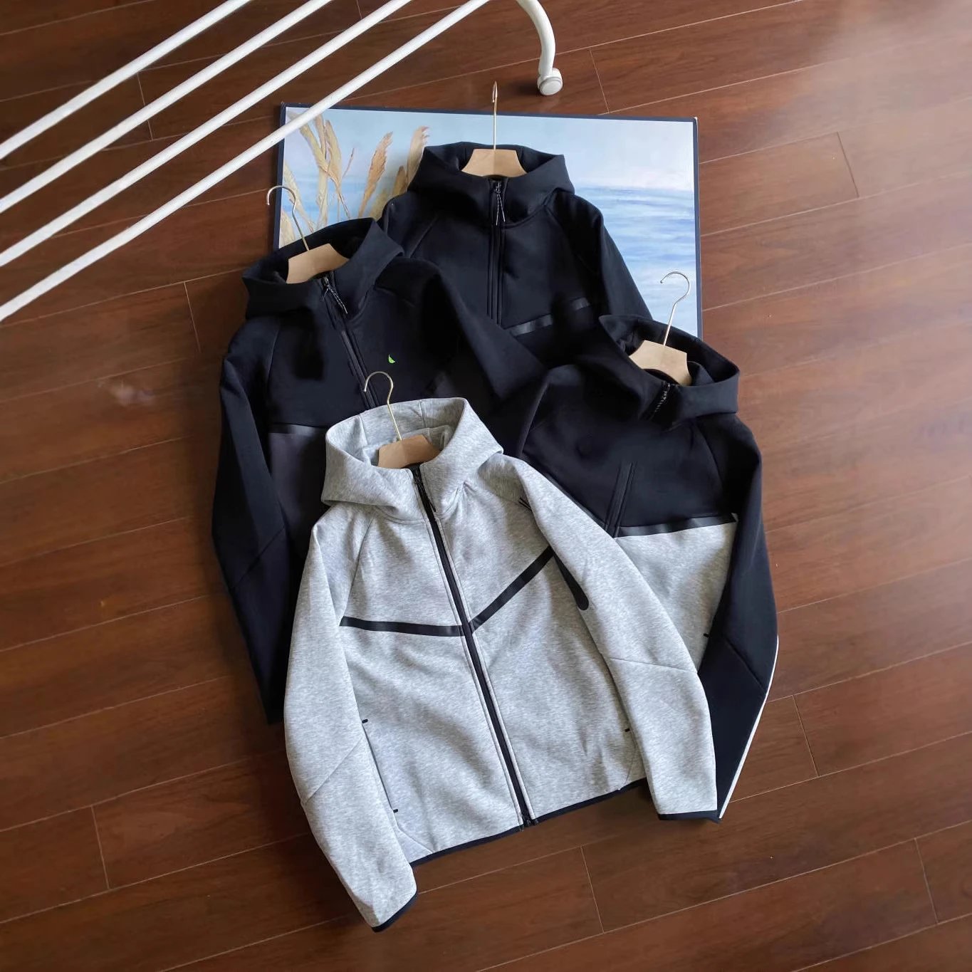 25 Spring Autumn Casual Sports Bonded Tech Zip Jacket Sweatpants 950 and 496