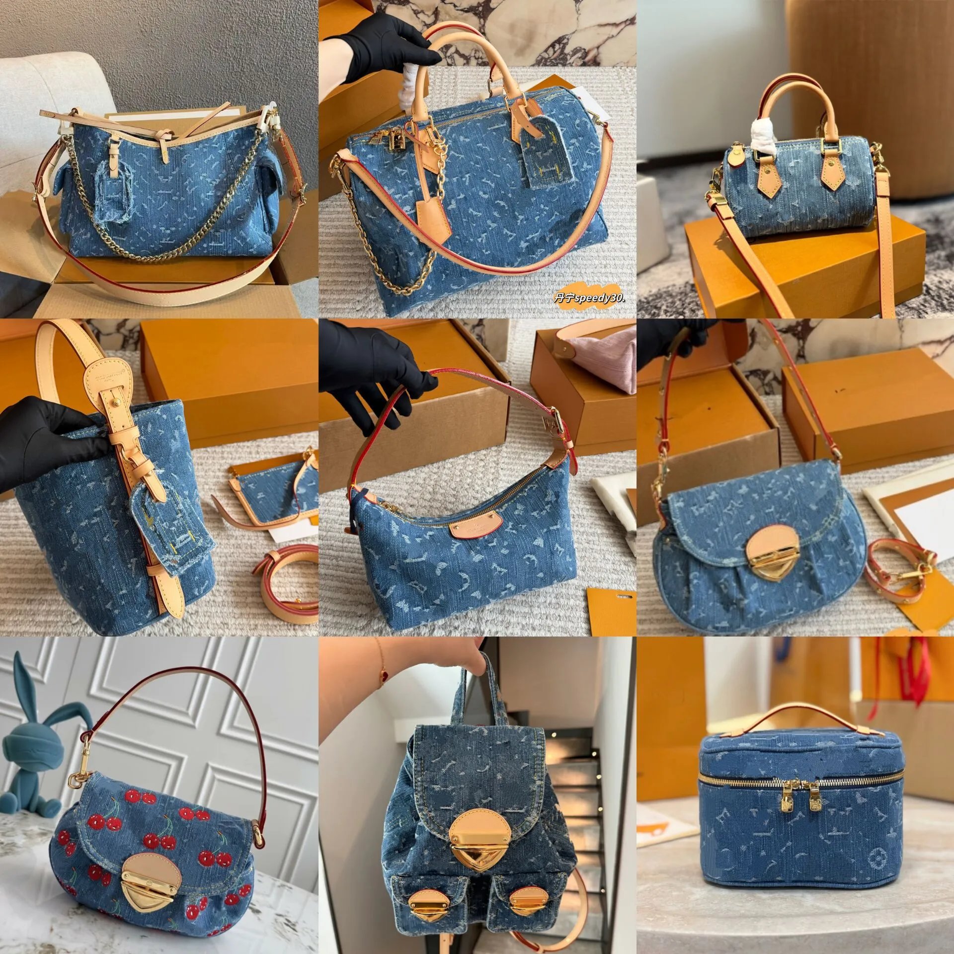 Louis Vuitton Denim Monogram Canvas Handbags T-Shirt