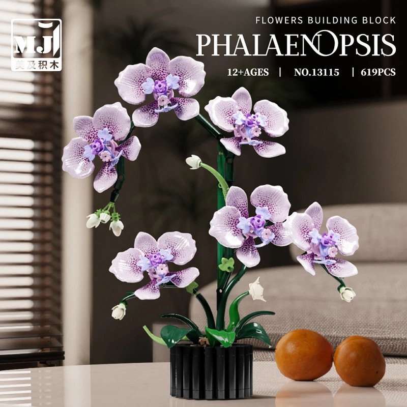 M.J NO.13115 Phalaenopsis Flowers Building Block