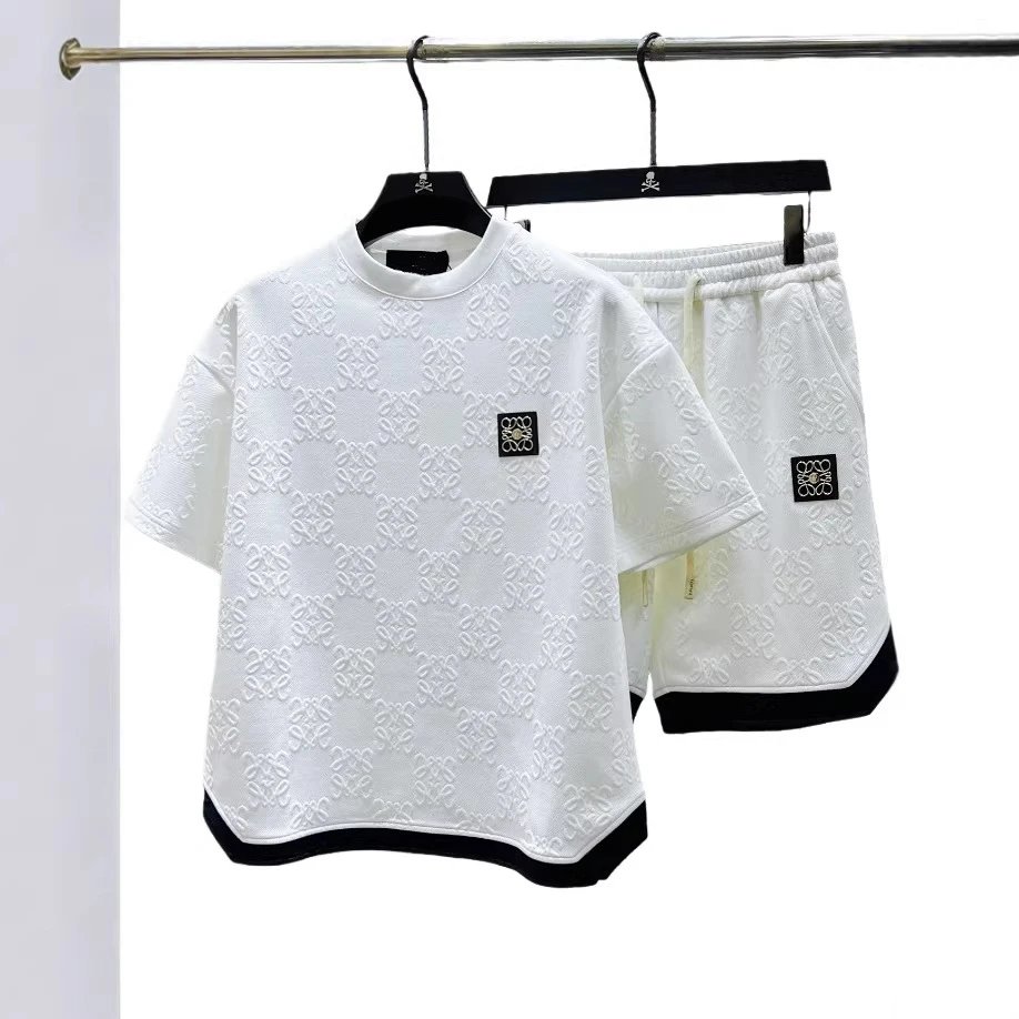 LOEWE Anagram Embossed T-Shirt/Shorts Set