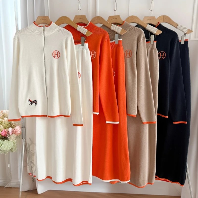 Hermes Hermès H-Logo Knit Sweater Dress Set Hoodie