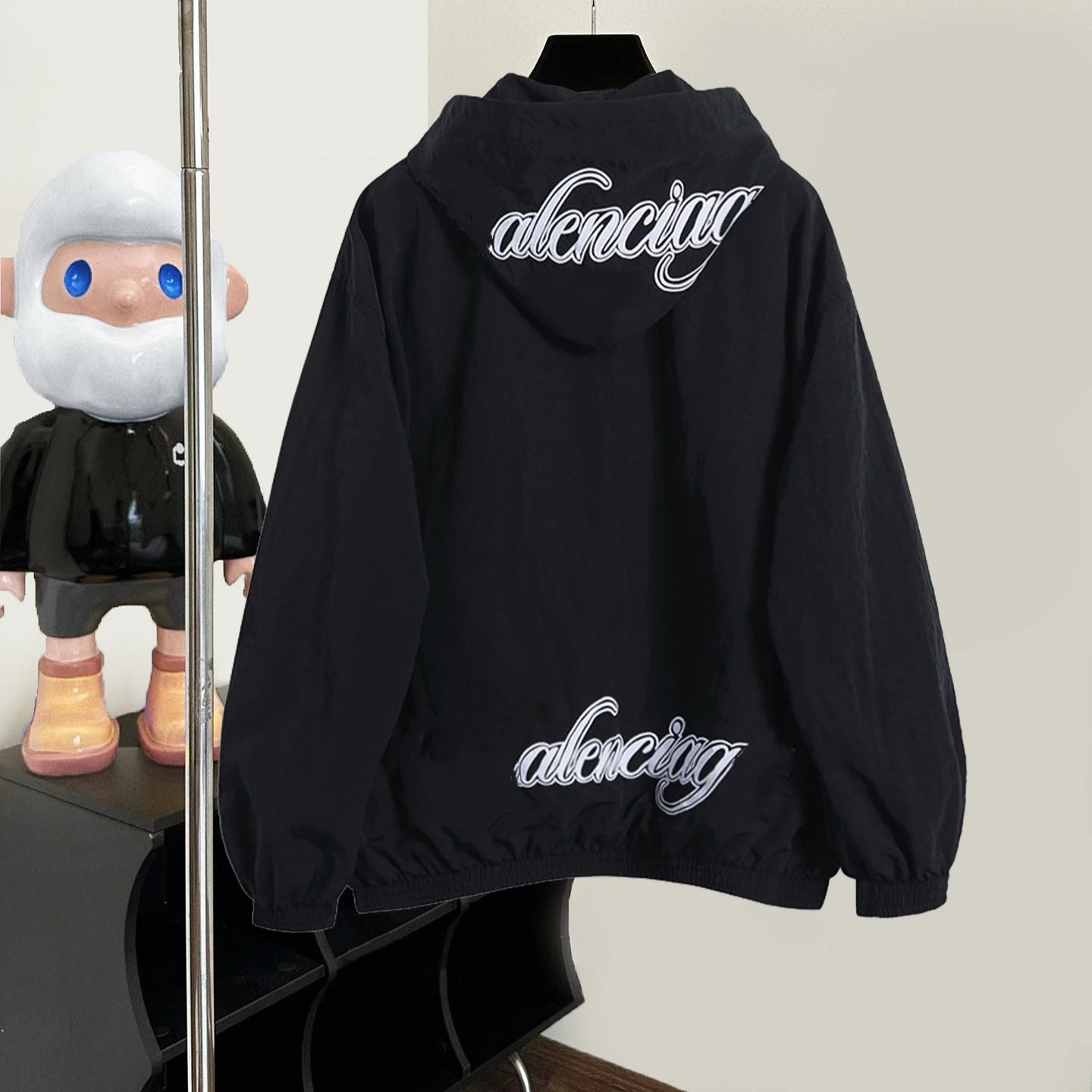 Balenciaga Logo Hooded Windbreaker Jacket Hoodie