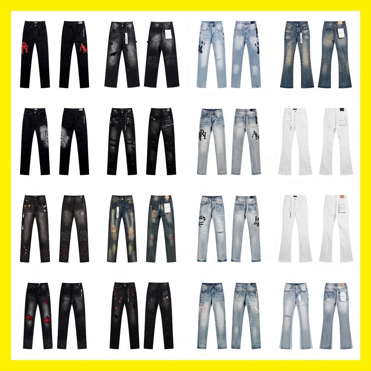 Amiri Distressed Graphic Jeans Denim Jeans