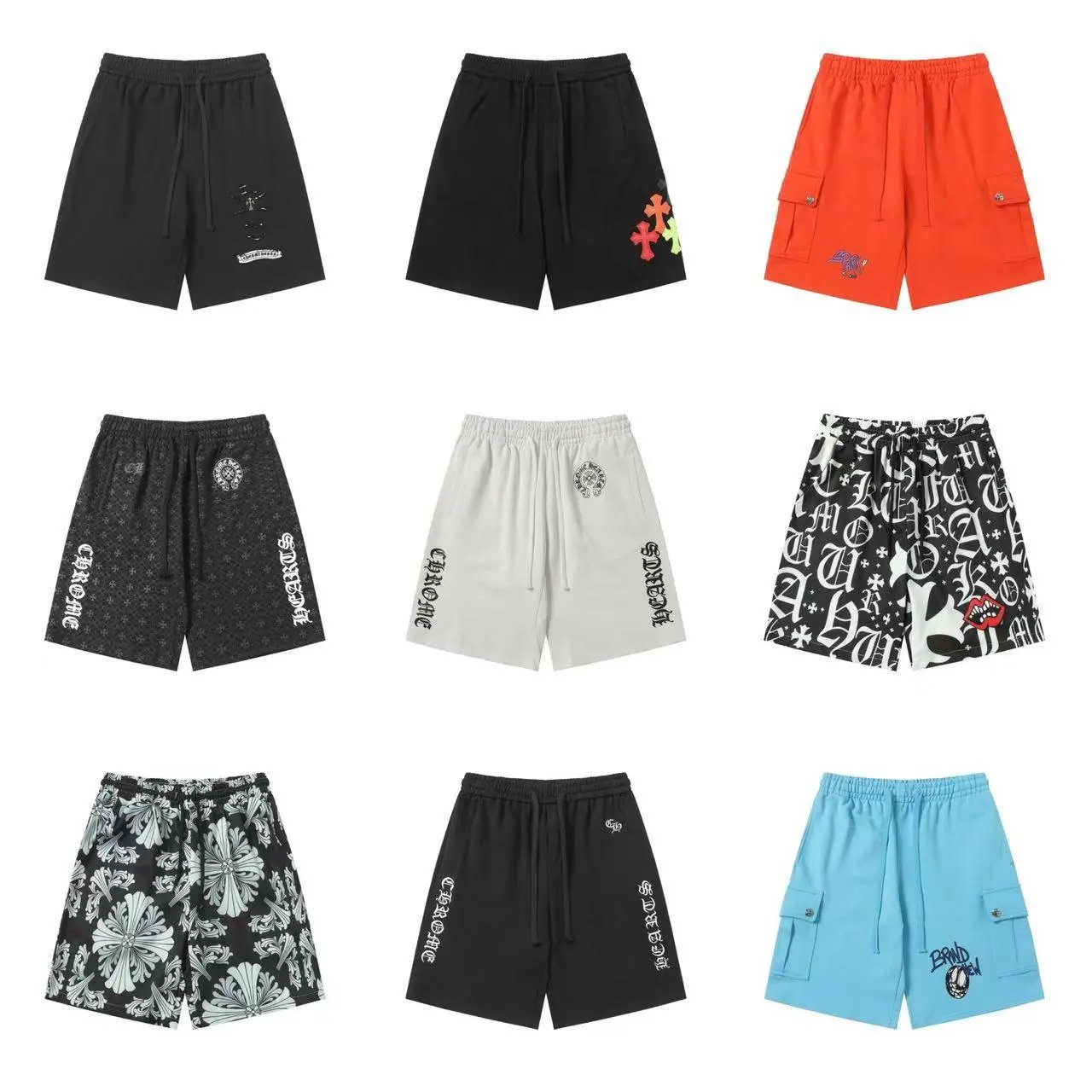Chrome Hearts Multi-Style Printed Embroidered Sweat Shorts