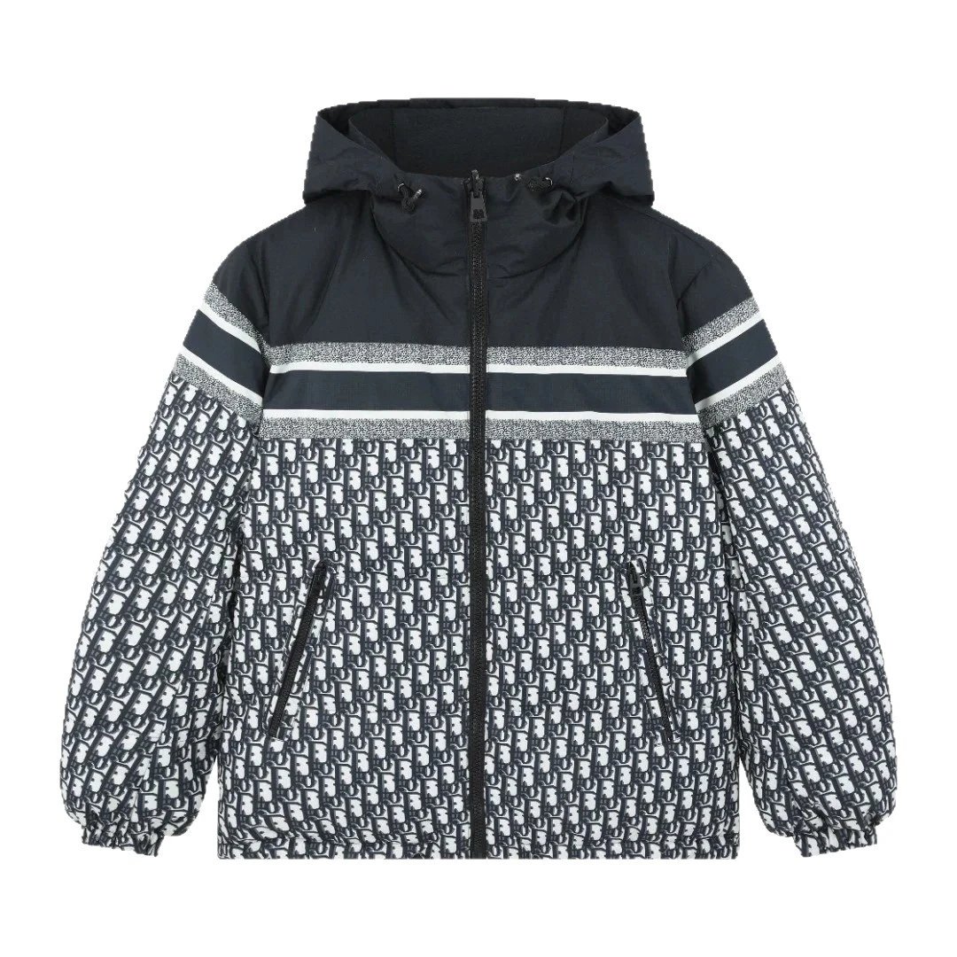 九江羽绒服跨境D迪家正确版满logo秋冬季保暖夹克可双面穿外套 5