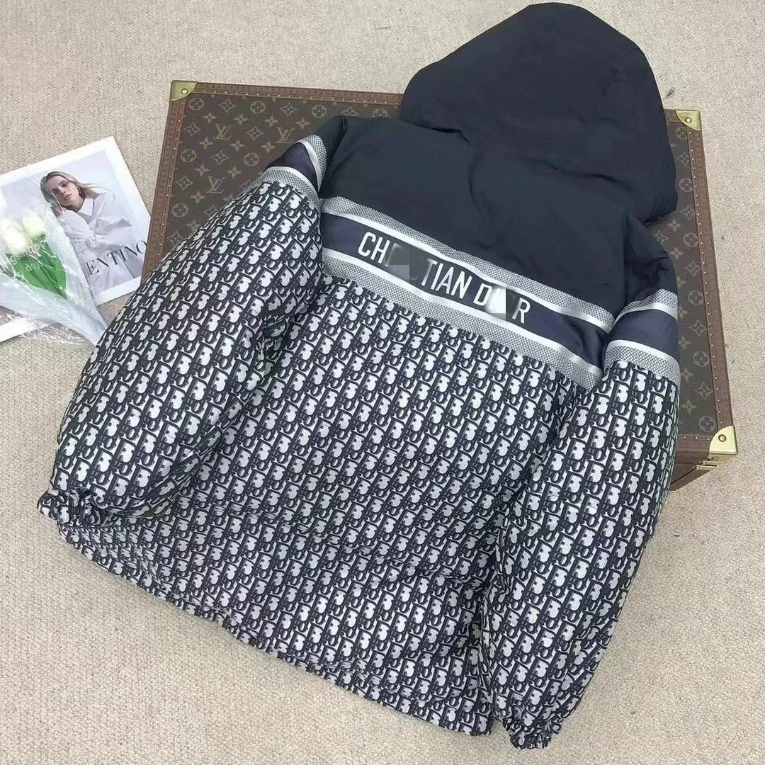 九江羽绒服跨境D迪家正确版满logo秋冬季保暖夹克可双面穿外套 4