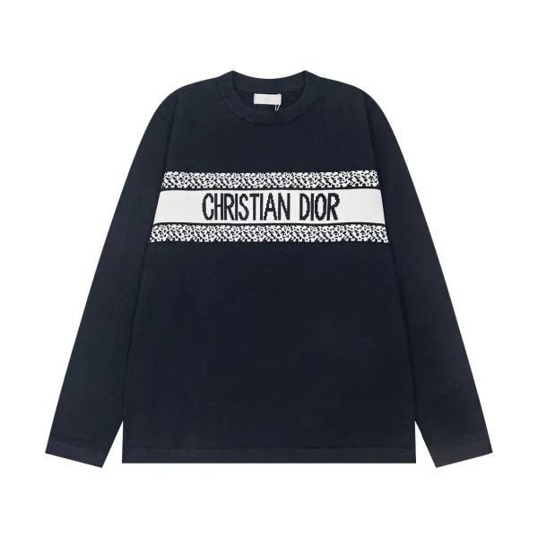 Dior Oblique Logo Knit Sweater Navy - 1