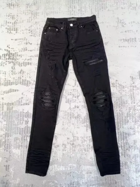 Amiri Destroyed Black Skinny Jeans - 1