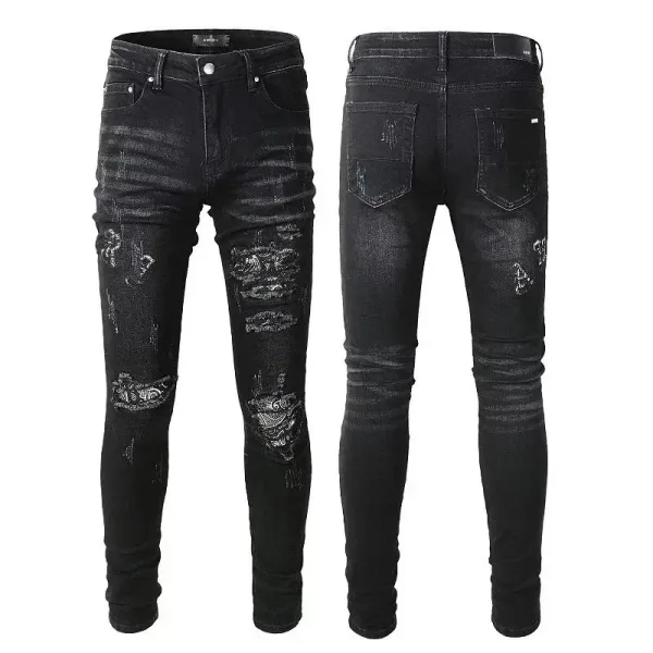 Versace Medusa Embroidered White Slim Fit Jeans - 6
