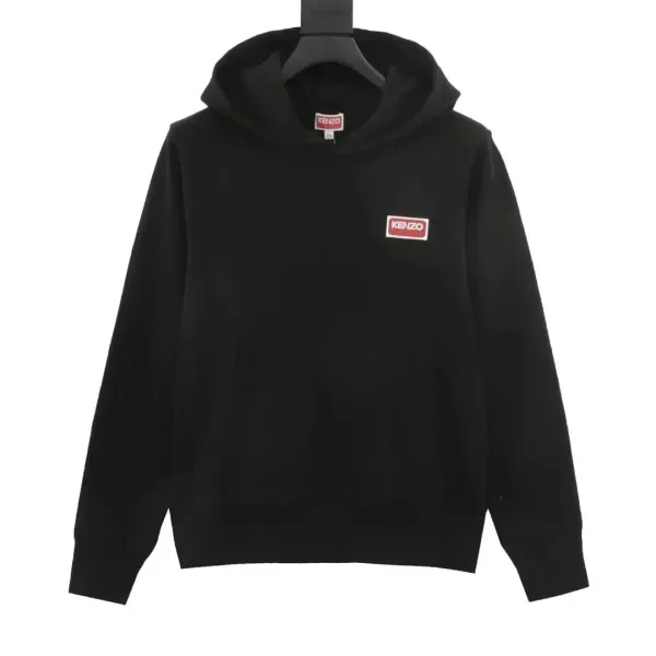 Kenzo Logo Patch Hoodie Black - 1