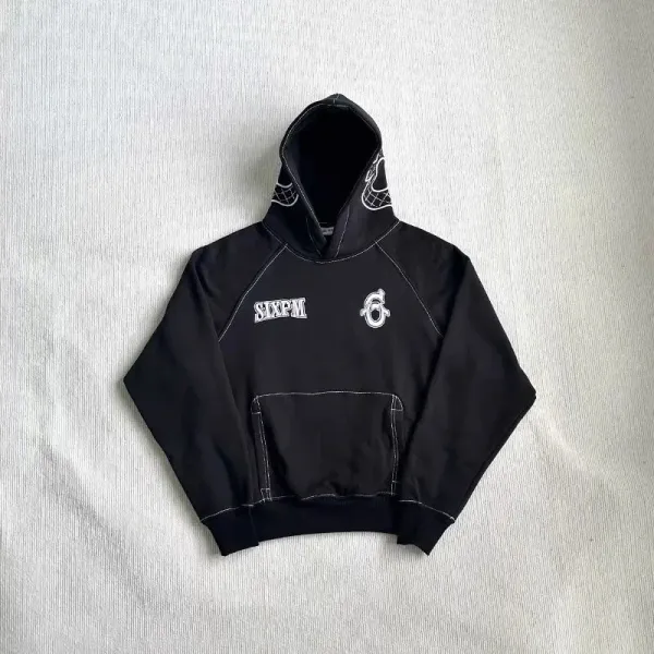Sixpm Hoodie Black Streetwear Graphic Hoodie - 1