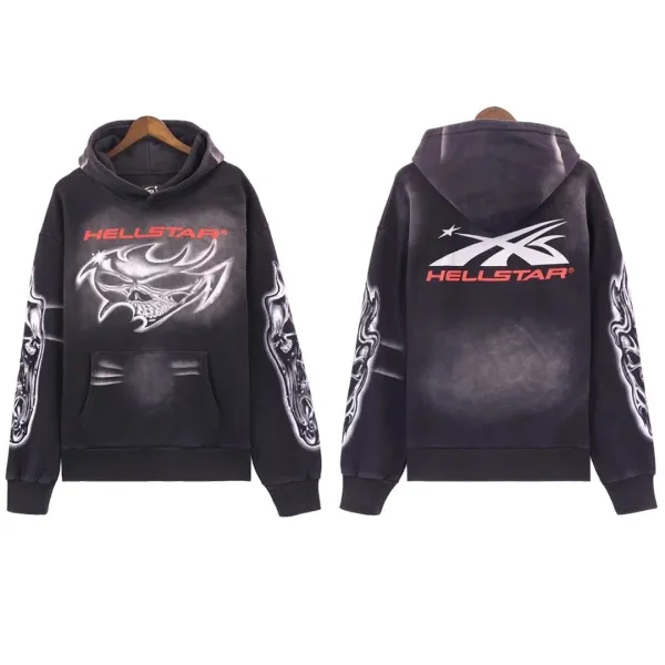 Hellstar Skull Graphic Hoodie Black - 1