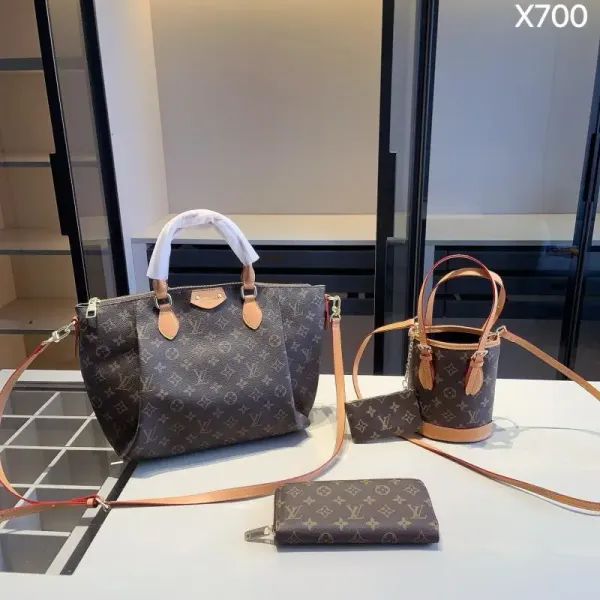 Louis Vuitton Monogram Canvas Sac Plat, Nano Bucket, and Pochette Métis Set - 1