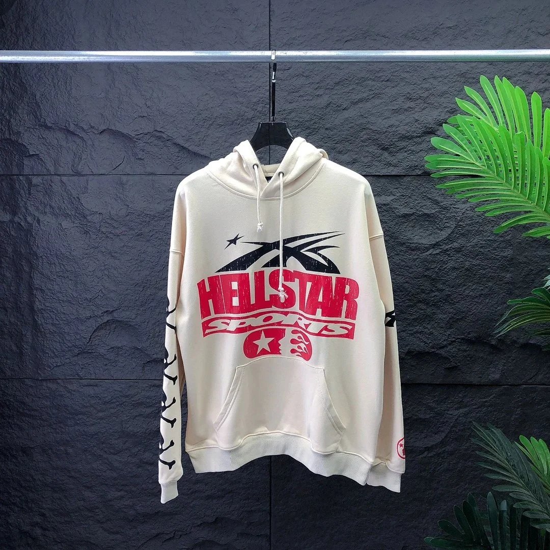 Hellstar Sports Graphic Hoodie Beige - 1