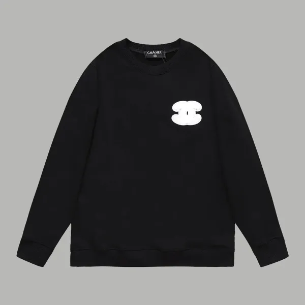 Chanel CC Logo Black Sweatshirt - 1