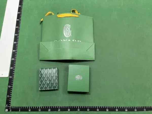 Goyard Saint Sulpice Passport Holder Black and White Chevron Print - 5