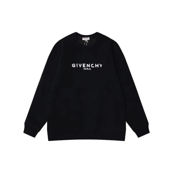 Givenchy Paris Logo Embroidered Black Sweatshirt - 1
