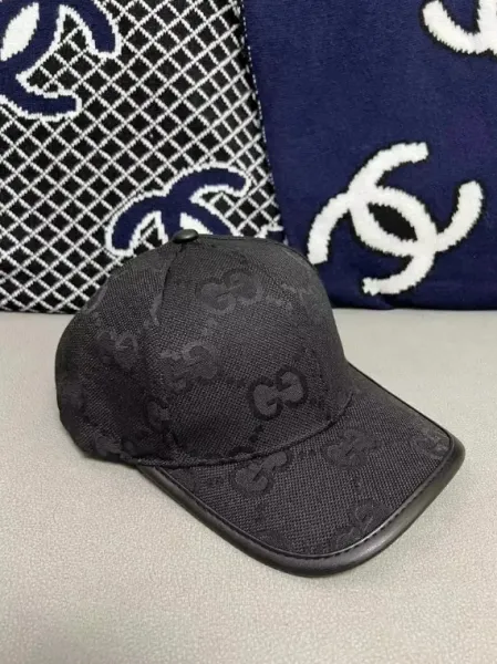 Gucci GG Monogram Black Baseball Cap - 1