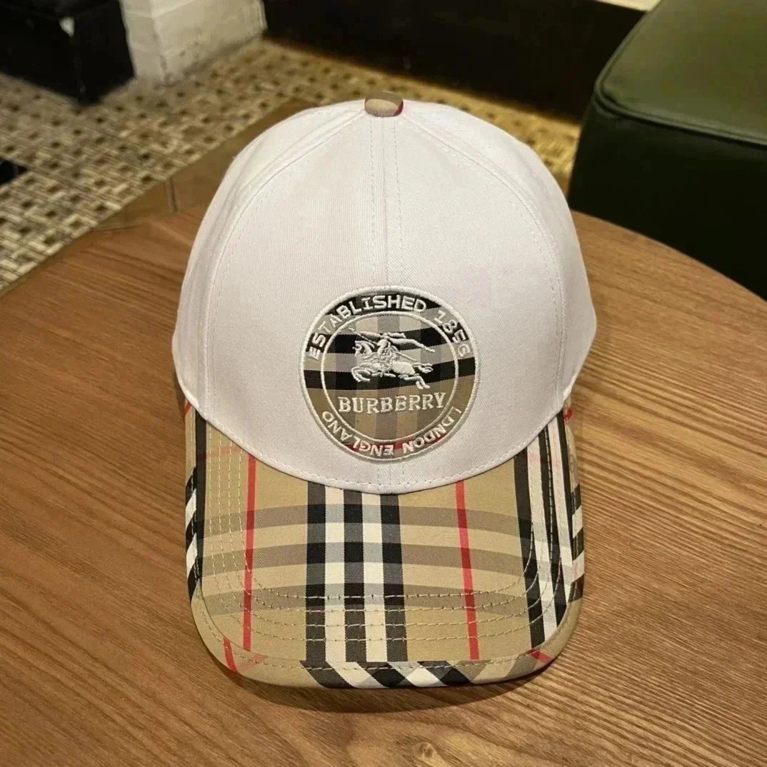 Burberry Classic Check Baseball Cap White - 1