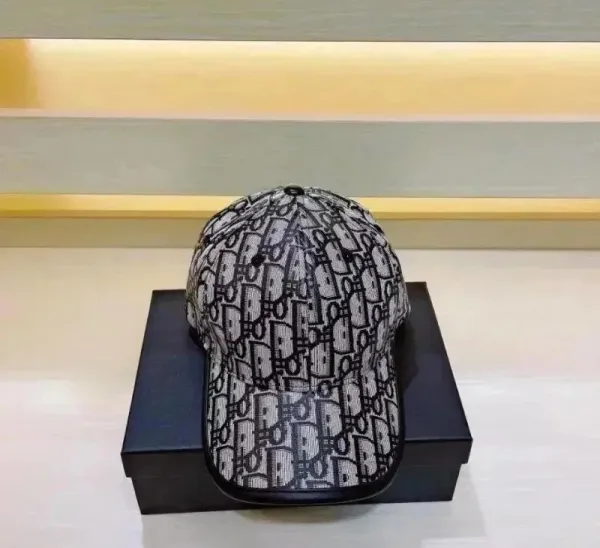 Dior Oblique Print Baseball Cap Black and White - 1