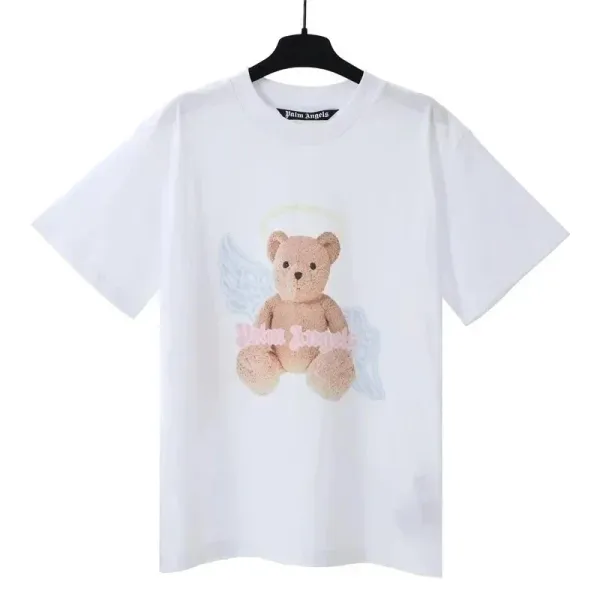 Palm Angels Angel Bear Graphic White T-Shirt - 1