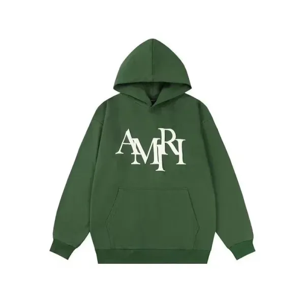 Amiri AMIRI Logo Hoodie Army Green - 1